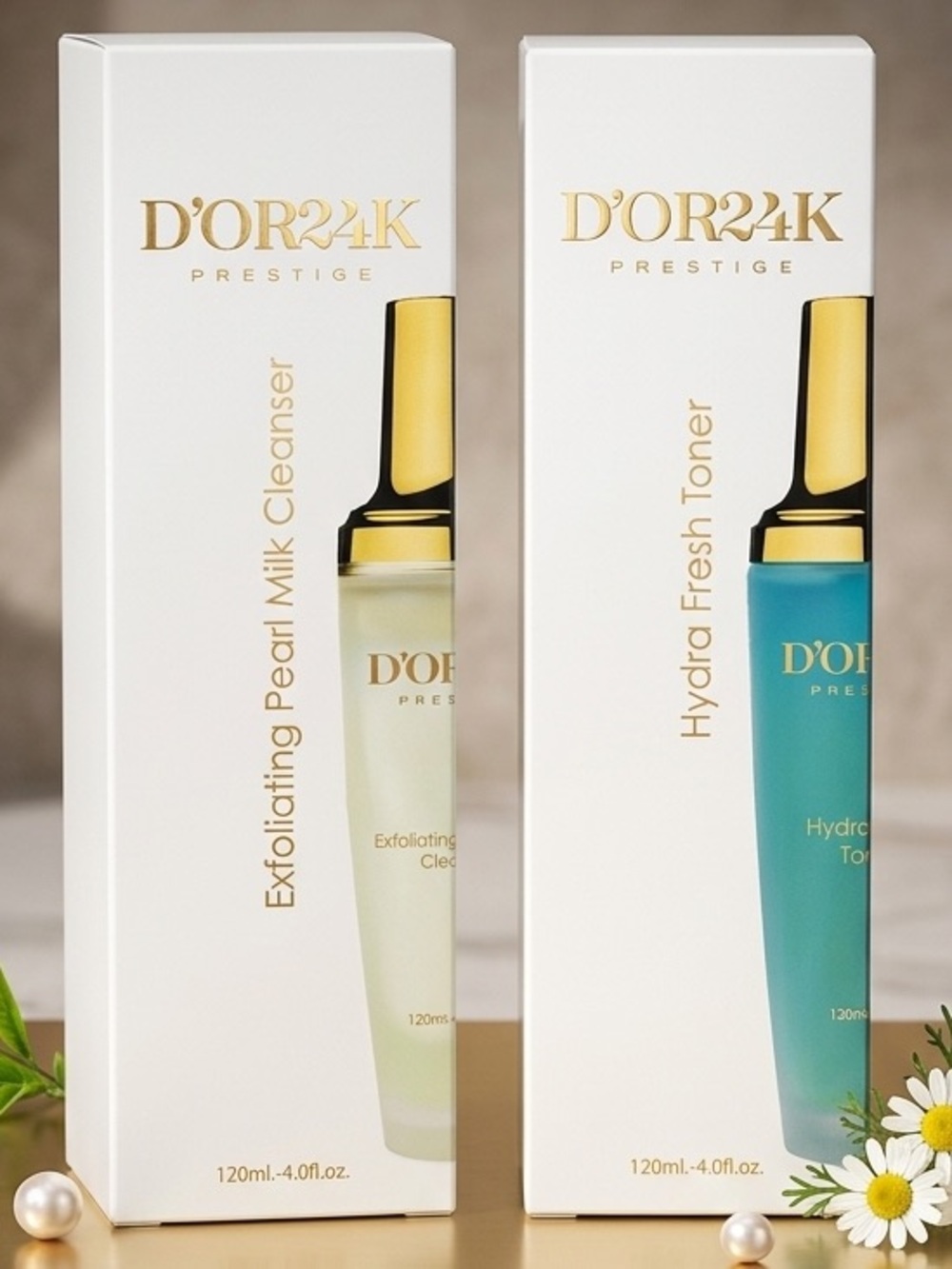 D’OR24K Prestige Exfoliating Pearl Milk Cleanser & Hydra Fresh Toner $199 NEW